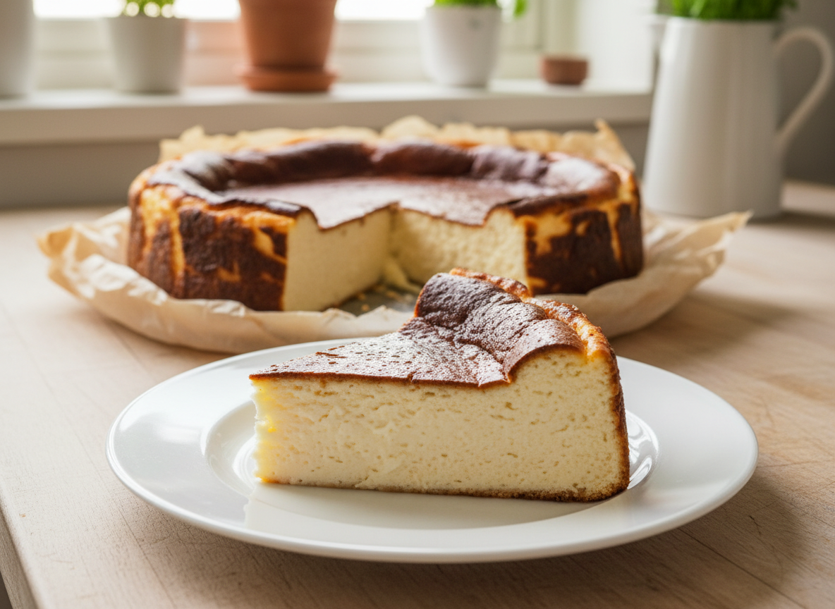 Tarta de queso cremosa viral: sin base y sin complicaciones