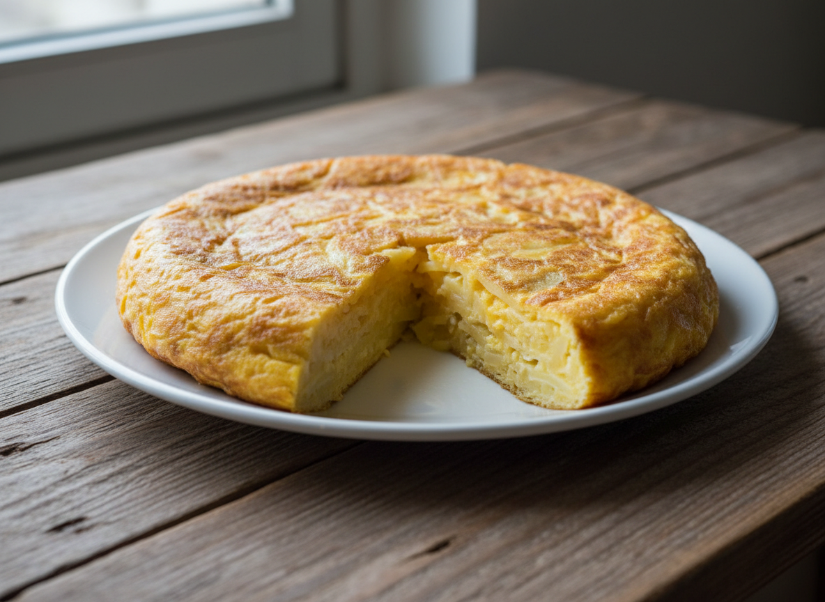 Tortilla de patatas fácil para principiantes: jugosa y sin que se rompa